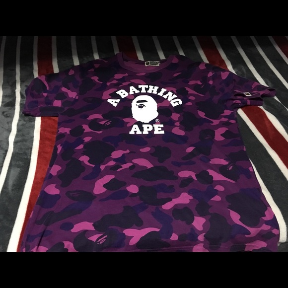 bape purple camo shirt